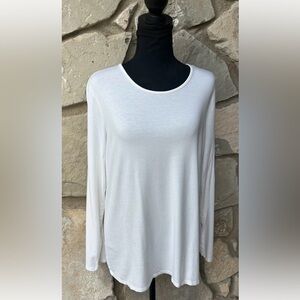 Chico's The Ultimate Tee Size 2 US L 12 Off White Long Sleeve‎ Stretch Excellent